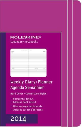 Couverture du livre « Agenda semainier 2014 horizontal grand format rose couverture rigide » de Moleskine aux éditions Moleskine Papet
