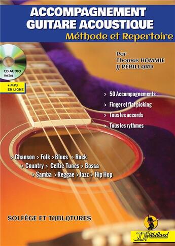 Couverture du livre « Accompagnement guitare acoustique rebillard cd » de Jjrebillard - Hammje aux éditions Jj Rebillard