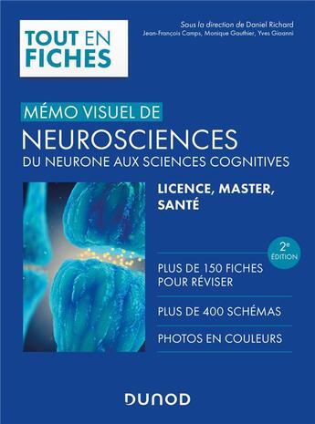 Couverture du livre « Mémo visuel de neurosciences : Du neurone aux sciences cognitives (2e édition) » de Daniel Richard et Jean-Francois Camps et Monique Gauthier et Yves Gioanni et Agnes Morcillo aux éditions Dunod