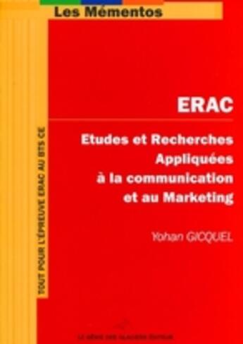 Couverture du livre « Études et recherches appliquées à la communication et au marketing » de Yohan Gicquel aux éditions Genie Des Glaciers