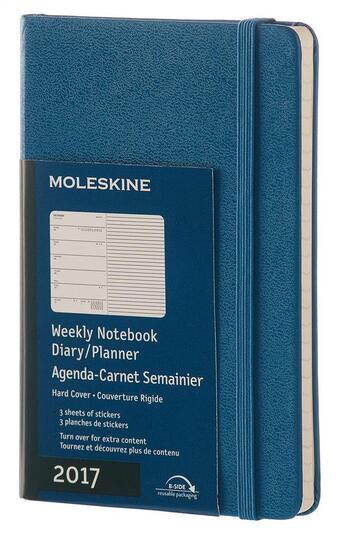Couverture du livre « Agenda 2017 semainier carnet poche rigide bleu acier » de  aux éditions Moleskine