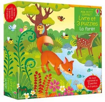 Couverture du livre « La foret - mon petit coffret livre et 3 puzzles » de Taplin/Iossa aux éditions Usborne