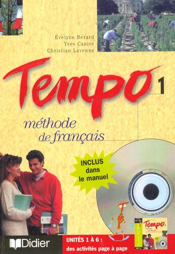 Couverture du livre « Tempo 1 Livre De L'Eleve Et Cdrom » de Berard-E aux éditions Didier