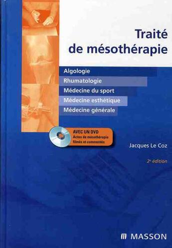 Couverture du livre « Traité de mésothérapie (2e édition) » de Jacques Le Coz aux éditions Elsevier-masson