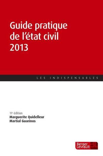 Couverture du livre « Guide pratique de l'état civil (11e édition) » de  aux éditions Berger-levrault