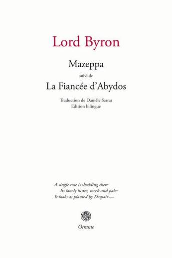 Couverture du livre « Mazeppa, suivi de la fiancee d'abydos » de Byron aux éditions Otrante