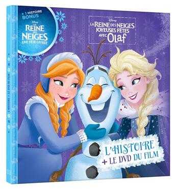 Couverture du livre « Olaf fete noel, livre + dvd - l'histoire du film » de  aux éditions Disney Hachette