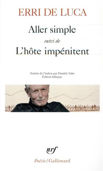 Couverture du livre « Aller simple ; l'hôte impenitent » de Erri De Luca aux éditions Gallimard