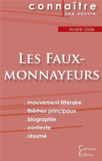 Couverture du livre « Les faux monnayeurs, d'André Gide » de  aux éditions Editions Du Cenacle