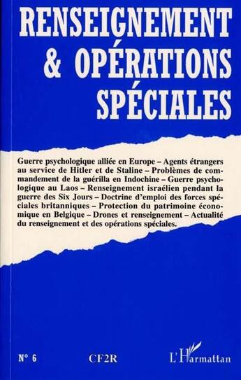 Couverture du livre « Renseignement et operations speciales n 6 » de  aux éditions L'harmattan