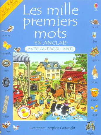 Couverture du livre « Les Mille Premiers Mots En Anglais Autocollants » de Heather Amery et Stephen Cartwright aux éditions Usborne