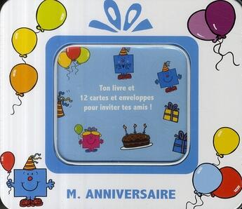 Couverture du livre « Coffret Monsieur Anniversaire : livre + 12 cartes et enveloppes » de Roger Hargreaves aux éditions Hachette