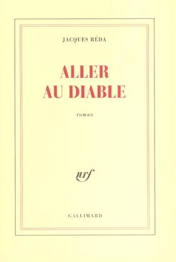 Couverture du livre « Aller au diable » de Jacques Reda aux éditions Gallimard