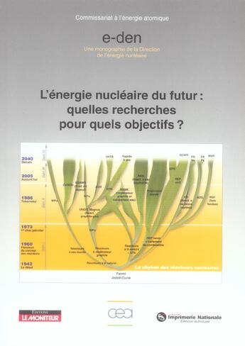 Couverture du livre « L'energie nucleaire du futur : quelles recherches pour quels objectifs ? » de  aux éditions Le Moniteur