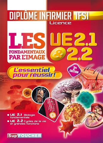 Couverture du livre « Les fondamentaux par l'image ; l'UE 2.1 et 2.2 ; diplôme d'Etat infirmier IFSI » de Patrice Bourgeois et Richard Planells aux éditions Foucher