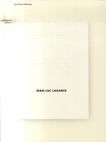 Couverture du livre « Jean-Luc Lagarce » de Jean-Pierre Thibaudat aux éditions Culturesfrance