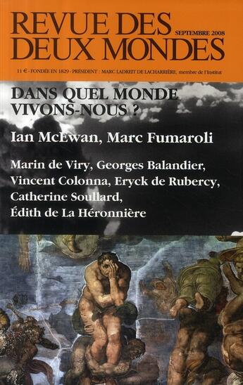 Couverture du livre « Revue des deux mondes 09/2008 » de  aux éditions Revue Des Deux Mondes