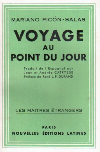 Couverture du livre « Voyage au point du jour » de Mariano Picon-Salas aux éditions Nel