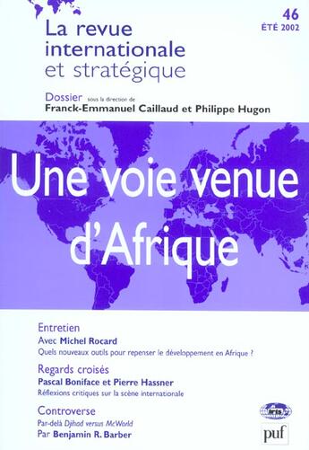 Couverture du livre « Une voie venue d'Afrique (été 2002) » de  aux éditions Dalloz