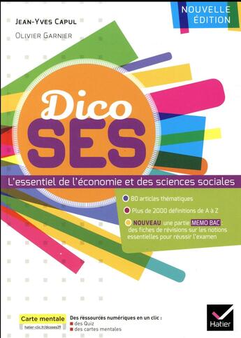 Couverture du livre « Dictionnaire d'économie et de sciences sociales » de Jean-Yves Capul aux éditions Hatier