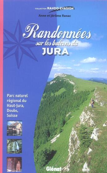 Couverture du livre « Randonnees sur les balcons du jura » de Renac aux éditions Glenat