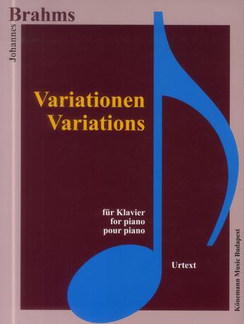 Couverture du livre « Brahms ; variations » de Johannes Brahms aux éditions Place Des Victoires/kmb