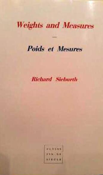 Couverture du livre « Poids et mesures » de Richard Sieburth aux éditions Virgile