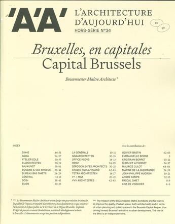 Couverture du livre « L'architecture d'aujourd'hui hs n 34 : bruxelles, en capitales - bouwmeester maitre architecte » de  aux éditions Archipress