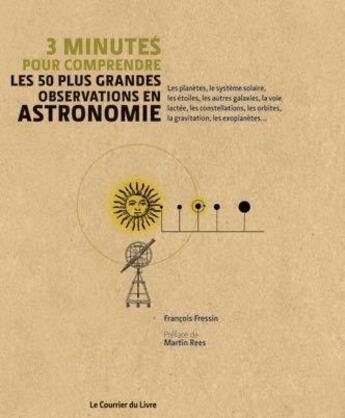 Couverture du livre « 3 minutes pour comprendre ; les 50 plus grandes observations en astronomie » de Francois Fressin aux éditions Courrier Du Livre
