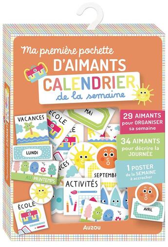 Couverture du livre « Ma pochette d'aimants calendrier de la semaine » de Steffie Brocoli aux éditions Philippe Auzou