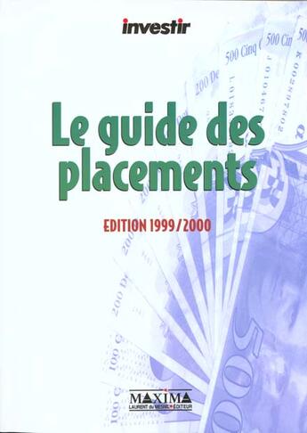 Couverture du livre « Guide des placements 1999-2000 » de  aux éditions Maxima