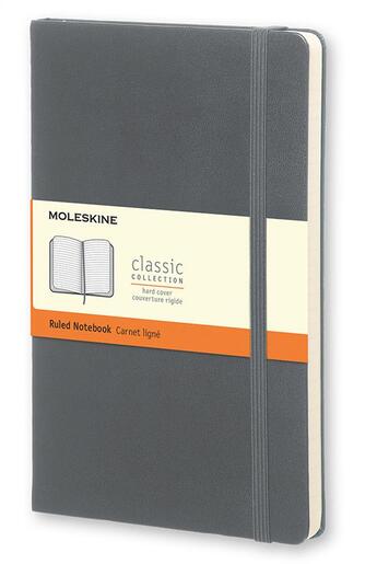 Couverture du livre « Carnet gris ardoise grand format ligné rigide » de Moleskine aux éditions Moleskine Papet