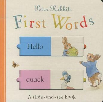 Couverture du livre « Peter rabbit first words: a slide-and-see book » de Beatrix Potter aux éditions Warne Frederick