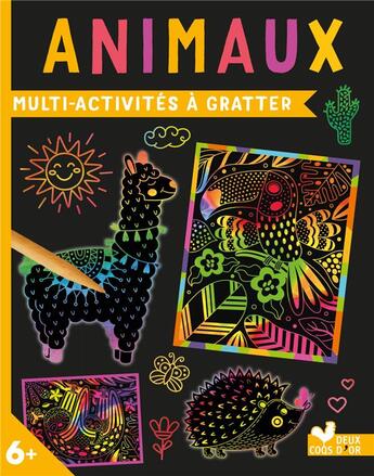 Couverture du livre « Multi-activités à gratter : animaux » de Olena Herasimova aux éditions Deux Coqs D'or