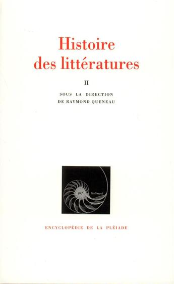 Couverture du livre « Litteratures occidentales - litteratures etrangeres d'europe » de Collectif Gallimard aux éditions Gallimard