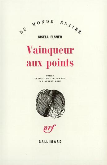 Couverture du livre « Vainqueur Aux Points » de Gisela Elsner aux éditions Gallimard