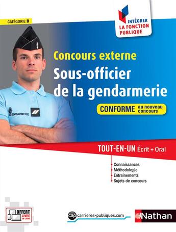 Couverture du livre « Concours sous-officier de la gendarmerie ; catégorie B (édition 2015) » de  aux éditions Nathan