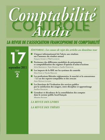 Couverture du livre « Revue Comptabilité, Contrôle, Audit Volume 17 Tome 2 » de Afc aux éditions Vuibert