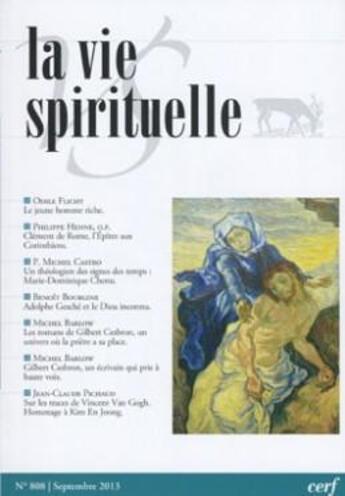 Couverture du livre « La vie spirituelle - numero 808 » de  aux éditions Cerf