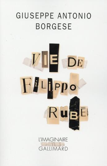 Couverture du livre « Vie de Filippo Rubè » de Giuseppe Antonio Borgese aux éditions Gallimard