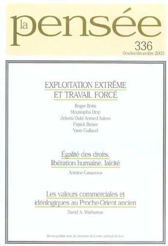 Couverture du livre « Pensee 2003 n.336 » de  aux éditions Puf