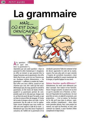 Couverture du livre « La grammaire » de  aux éditions Aedis