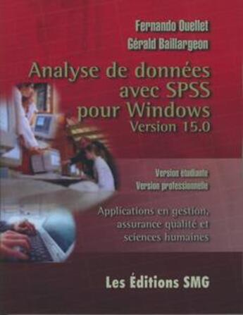 Couverture du livre « Analyse de donnees avec spss pour windows version 15 0 avec cdrom » de Ouellet aux éditions Smg