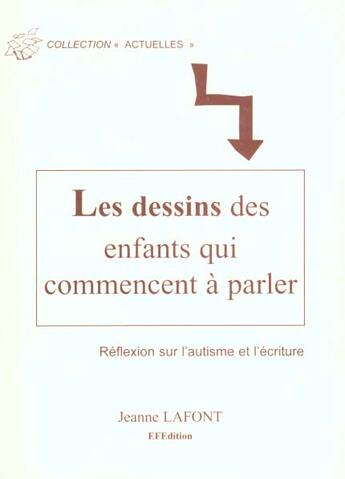 Couverture du livre « Les dessins des enfants qui commencent a parler,reflexion sur autisme et ecriture » de Jeanne Lafont aux éditions Efedition