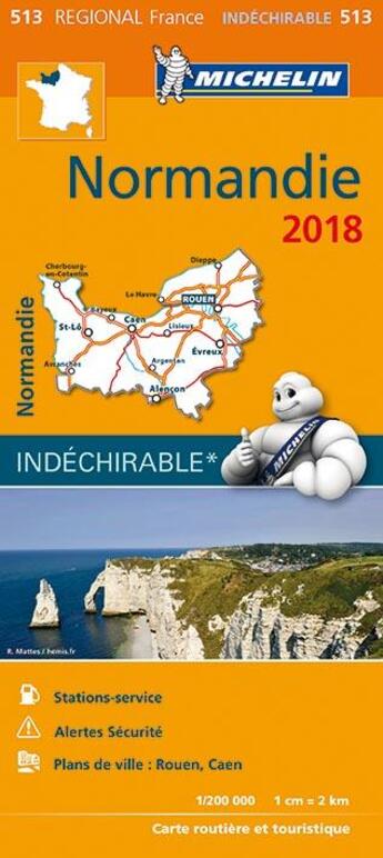 Couverture du livre « Carte regionale 513 normandie 2018 » de Collectif Michelin aux éditions Michelin