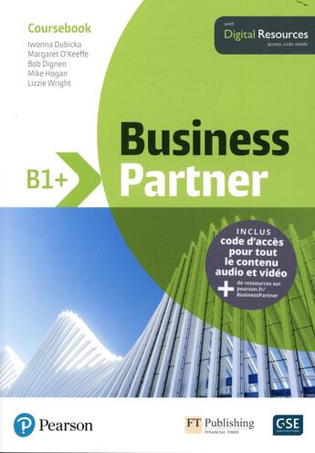 Couverture du livre « Business partner b1+ manuel & ressources web » de Dignen/Hogan aux éditions Pearson