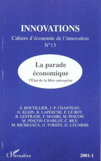 Couverture du livre « Parade économique » de  aux éditions L'harmattan