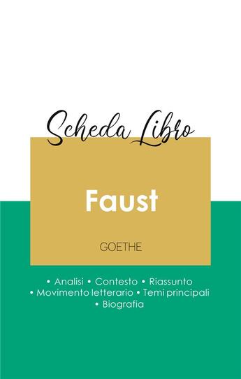 Couverture du livre « Scheda libro faust.prima parte (analisi letteraria di riferimento e riassunto completo) » de  aux éditions Paideia Educazione