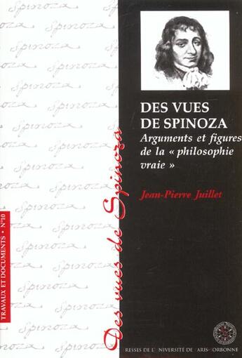 Couverture du livre « Des vues de spinoza » de  aux éditions Sorbonne Universite Presses