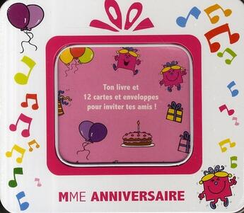 Couverture du livre « Coffret Madame Anniversaire : livre + 12 cartes et enveloppes » de Roger Hargreaves aux éditions Hachette